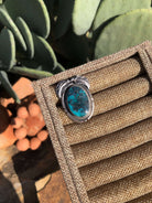 The Ridge Wood Ring, Sz 8.5-Rings-Calli Co., Turquoise and Silver Jewelry, Native American Handmade, Zuni Tribe, Navajo Tribe, Brock Texas