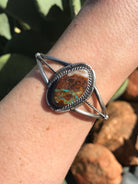 The Ladow Turquoise Cuff, 2-Bracelets & Cuffs-Calli Co., Turquoise and Silver Jewelry, Native American Handmade, Zuni Tribe, Navajo Tribe, Brock Texas