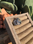 The Tango Ring, Sz 9.5-Rings-Calli Co., Turquoise and Silver Jewelry, Native American Handmade, Zuni Tribe, Navajo Tribe, Brock Texas