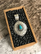The Encinitas Concho Pendant, 1-Pendants-Calli Co., Turquoise and Silver Jewelry, Native American Handmade, Zuni Tribe, Navajo Tribe, Brock Texas