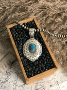 The Encinitas Concho Pendant, 2-Pendants-Calli Co., Turquoise and Silver Jewelry, Native American Handmade, Zuni Tribe, Navajo Tribe, Brock Texas