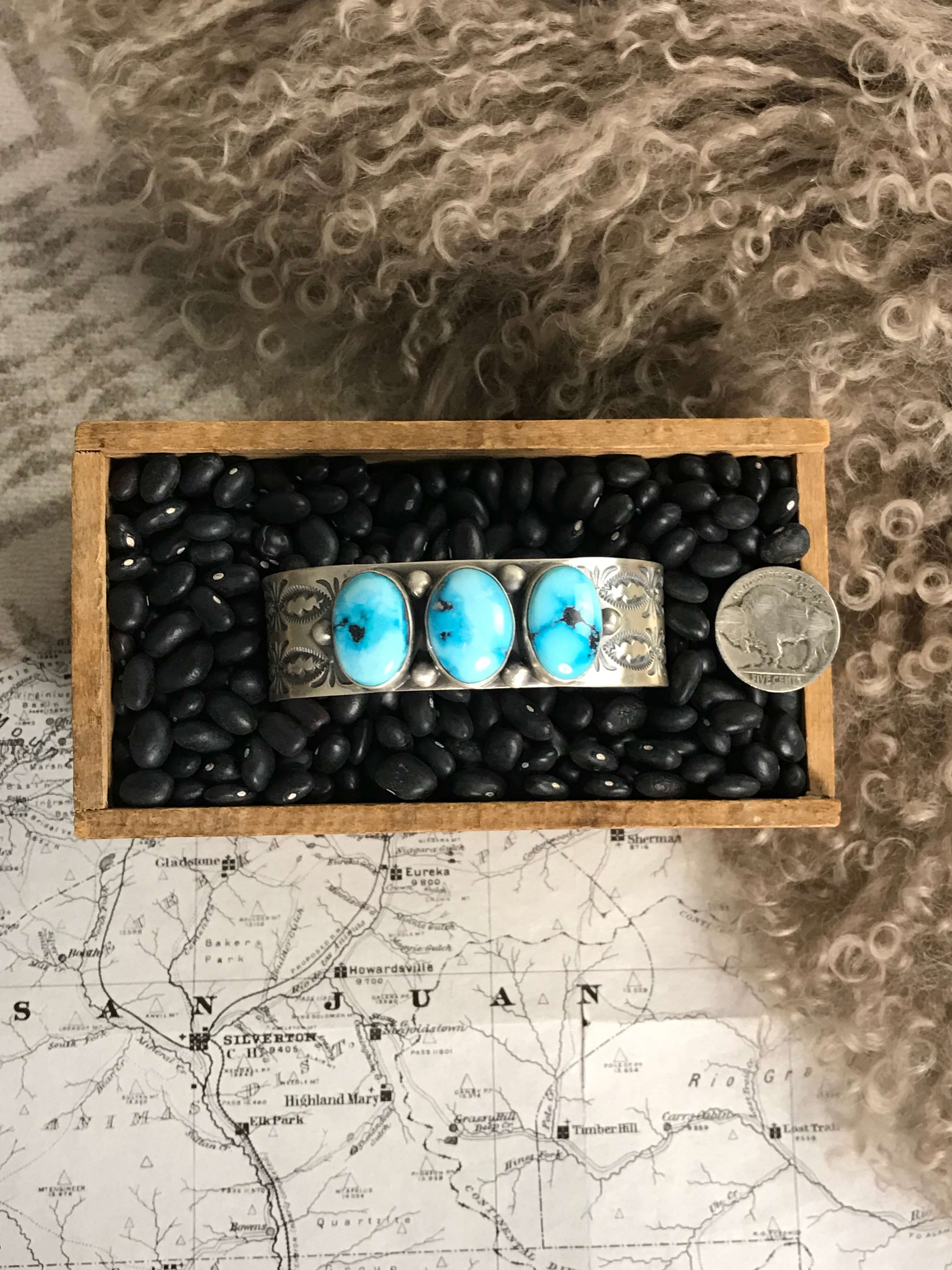 The Lousia Cuff-Bracelets & Cuffs-Calli Co., Turquoise and Silver Jewelry, Native American Handmade, Zuni Tribe, Navajo Tribe, Brock Texas