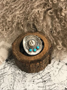 The Yee-Haw Turquoise Ring, Sz 5-Rings-Calli Co., Turquoise and Silver Jewelry, Native American Handmade, Zuni Tribe, Navajo Tribe, Brock Texas