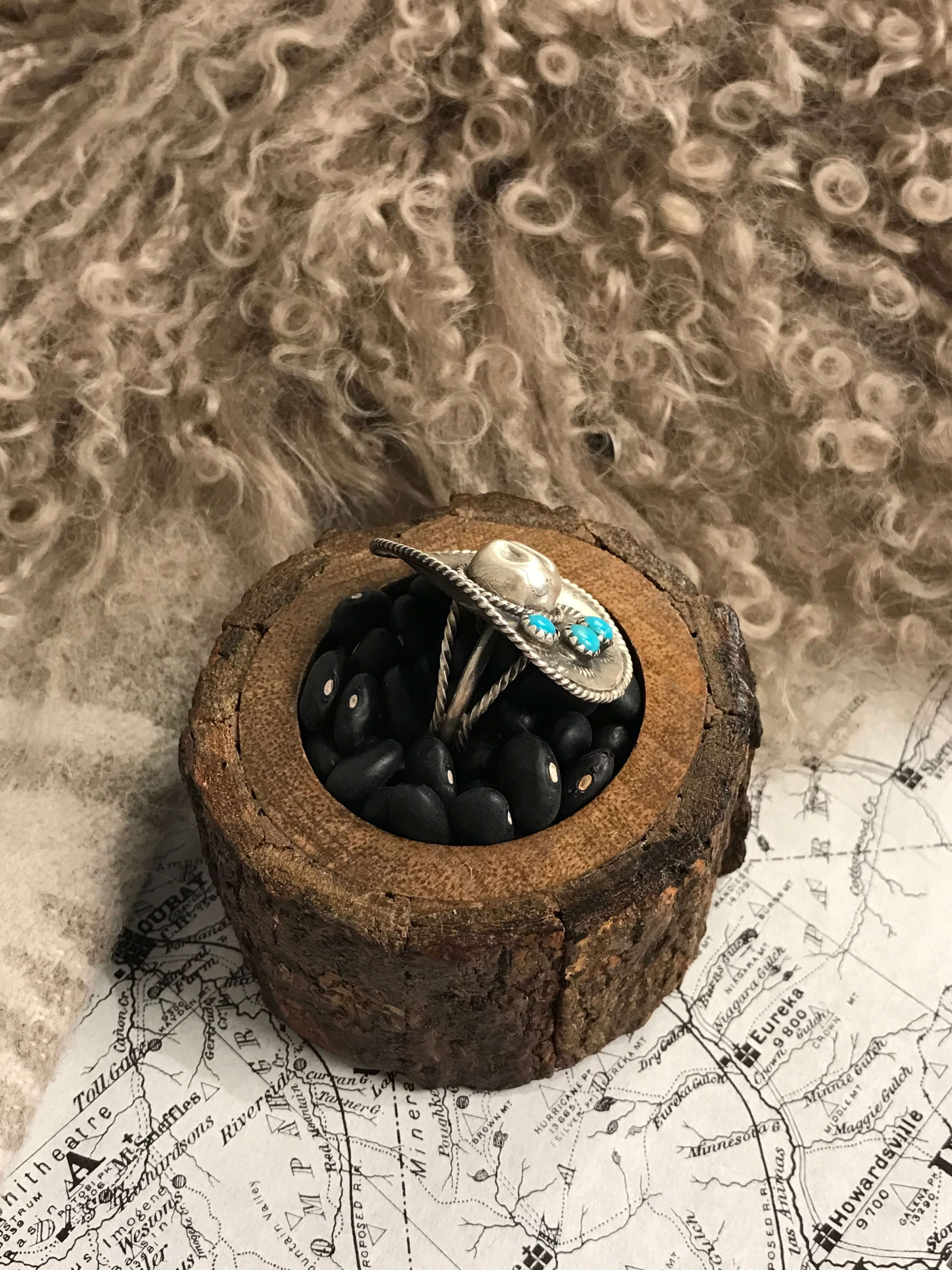 The Yee-Haw Turquoise Ring, Sz 5-Rings-Calli Co., Turquoise and Silver Jewelry, Native American Handmade, Zuni Tribe, Navajo Tribe, Brock Texas