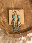 The Glendale Earrings, 36-Earrings-Calli Co., Turquoise and Silver Jewelry, Native American Handmade, Zuni Tribe, Navajo Tribe, Brock Texas