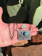 The Flat Creek Turquoise Necklace, 1-Necklaces-Calli Co., Turquoise and Silver Jewelry, Native American Handmade, Zuni Tribe, Navajo Tribe, Brock Texas