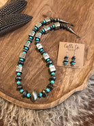 The Bianca Navajo Pearl Statement Necklace Set-Necklaces-Calli Co., Turquoise and Silver Jewelry, Native American Handmade, Zuni Tribe, Navajo Tribe, Brock Texas