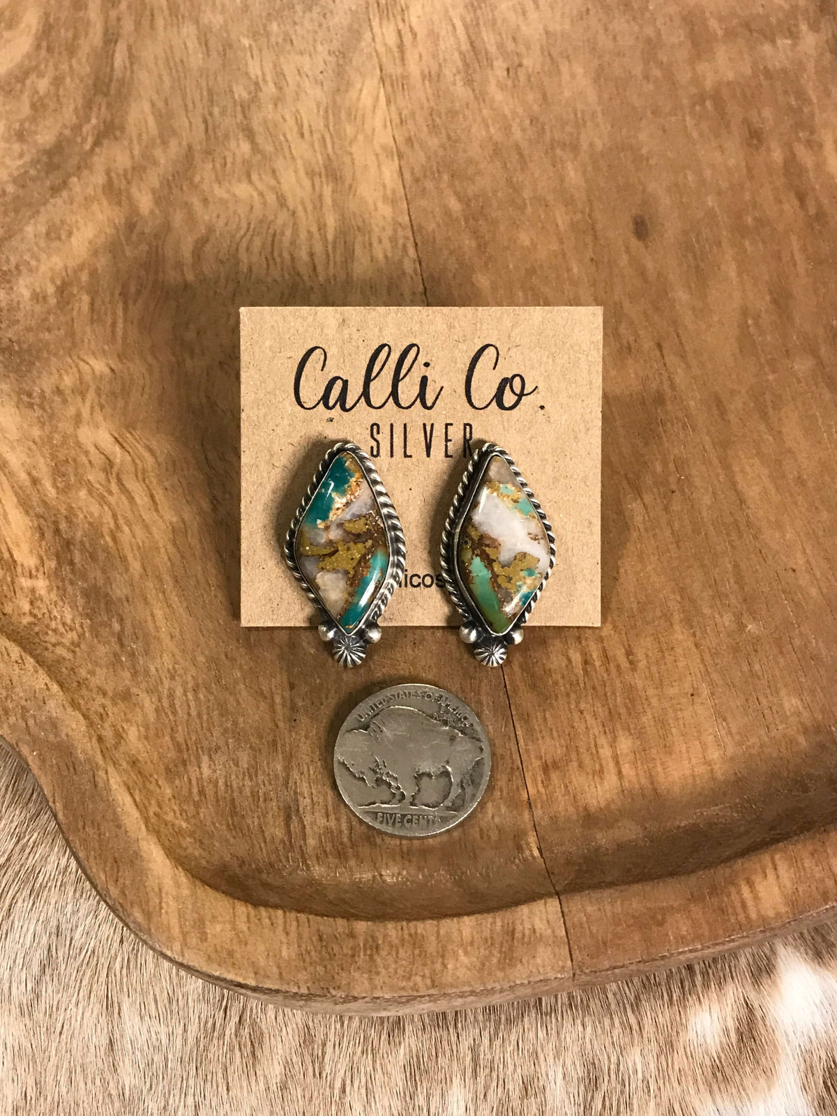 The Turquoise Studs, 18-Earrings-Calli Co., Turquoise and Silver Jewelry, Native American Handmade, Zuni Tribe, Navajo Tribe, Brock Texas