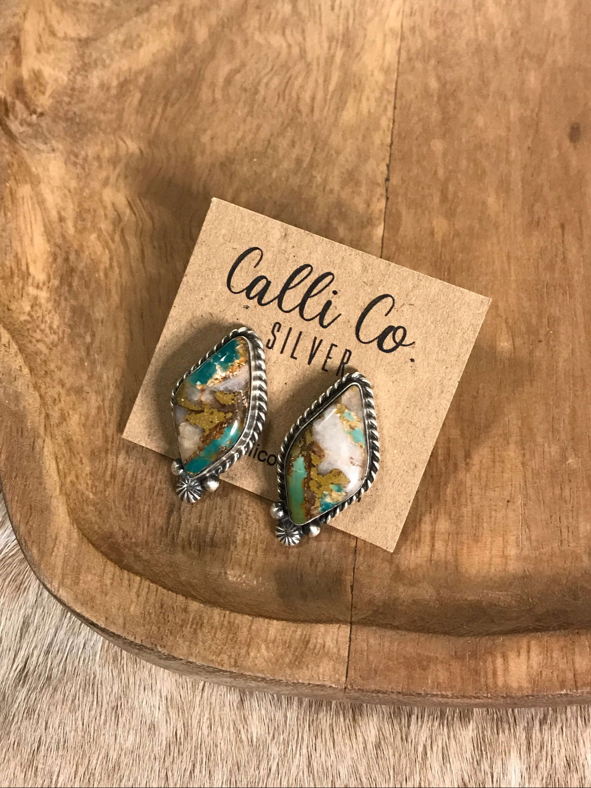The Turquoise Studs, 18-Earrings-Calli Co., Turquoise and Silver Jewelry, Native American Handmade, Zuni Tribe, Navajo Tribe, Brock Texas