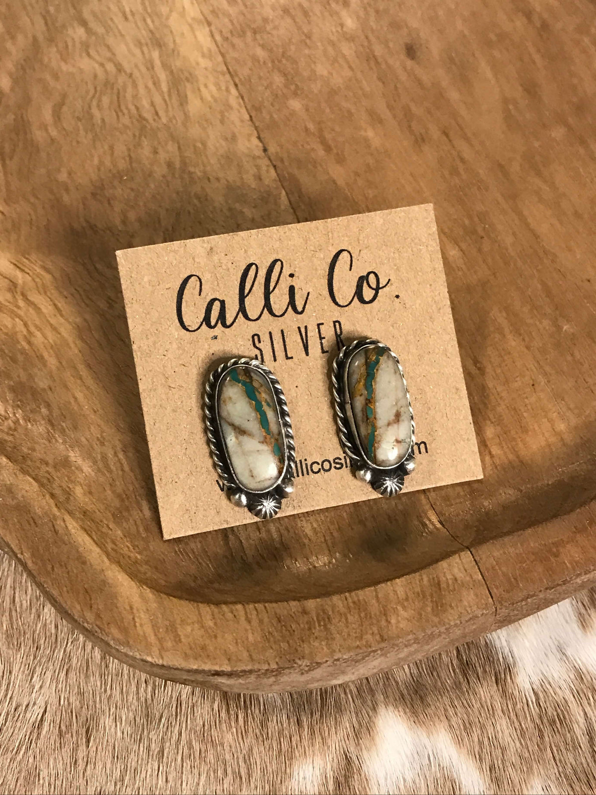 The Turquoise Studs, 19-Earrings-Calli Co., Turquoise and Silver Jewelry, Native American Handmade, Zuni Tribe, Navajo Tribe, Brock Texas