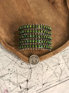 The Tombstone Row Cuff-Bracelets & Cuffs-Calli Co., Turquoise and Silver Jewelry, Native American Handmade, Zuni Tribe, Navajo Tribe, Brock Texas