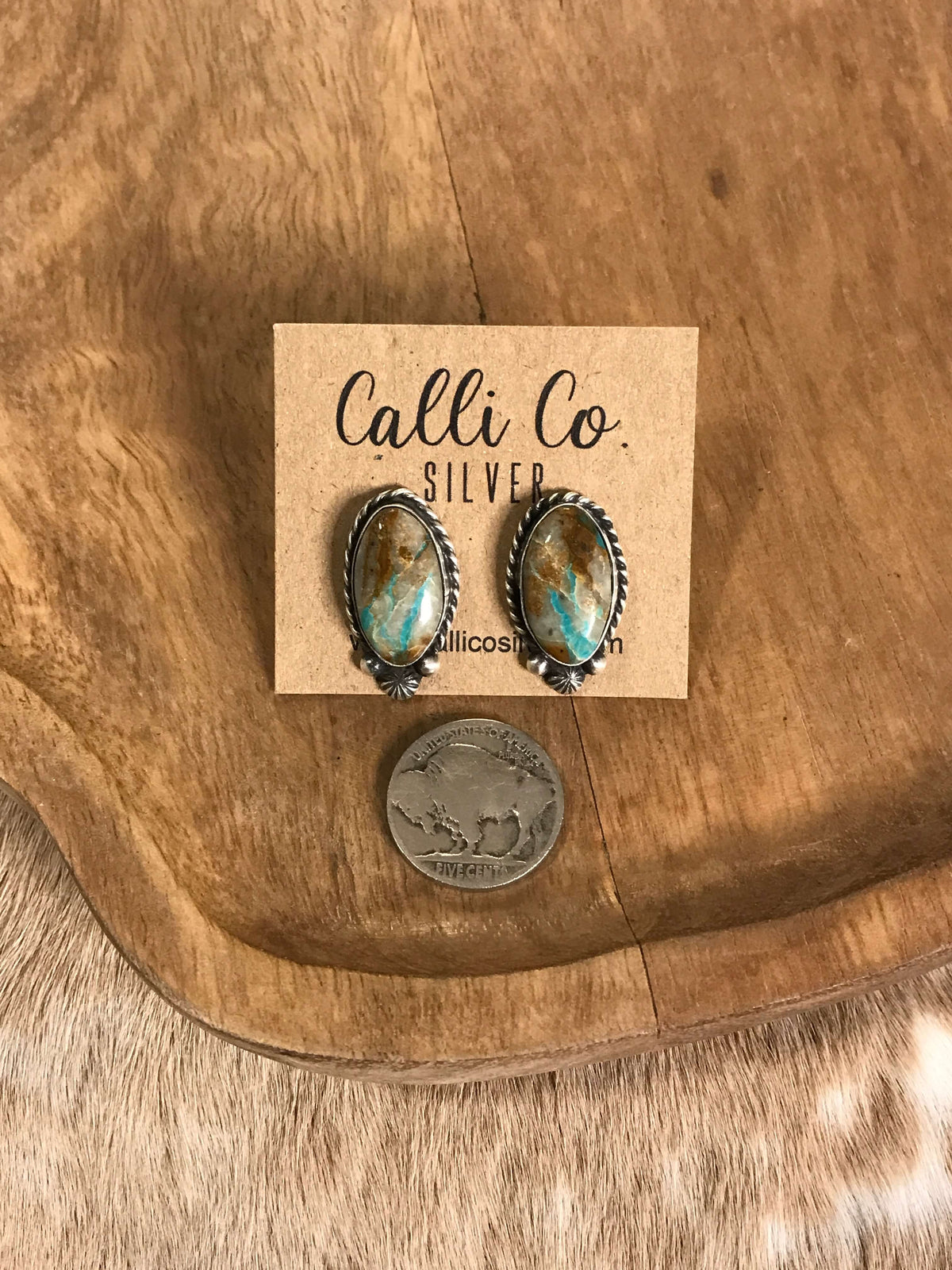 The Turquoise Studs, 22-Earrings-Calli Co., Turquoise and Silver Jewelry, Native American Handmade, Zuni Tribe, Navajo Tribe, Brock Texas