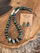 The Westleigh Turquoise and Navajo Pearl Necklace Set-Necklaces-Calli Co., Turquoise and Silver Jewelry, Native American Handmade, Zuni Tribe, Navajo Tribe, Brock Texas