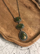 The San Saba Lariat Necklace, 3-Necklaces-Calli Co., Turquoise and Silver Jewelry, Native American Handmade, Zuni Tribe, Navajo Tribe, Brock Texas