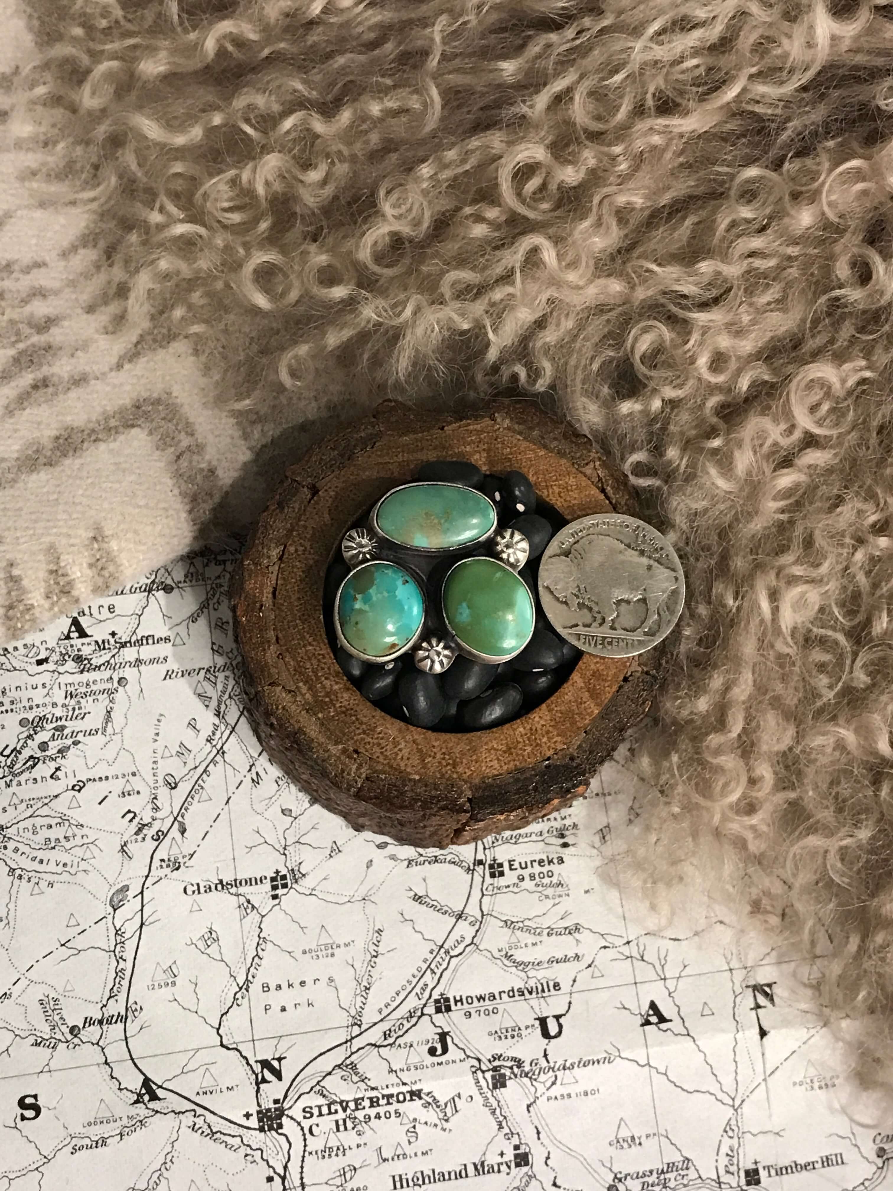 The Amarillo Ring, Sz 8-Rings-Calli Co., Turquoise and Silver Jewelry, Native American Handmade, Zuni Tribe, Navajo Tribe, Brock Texas