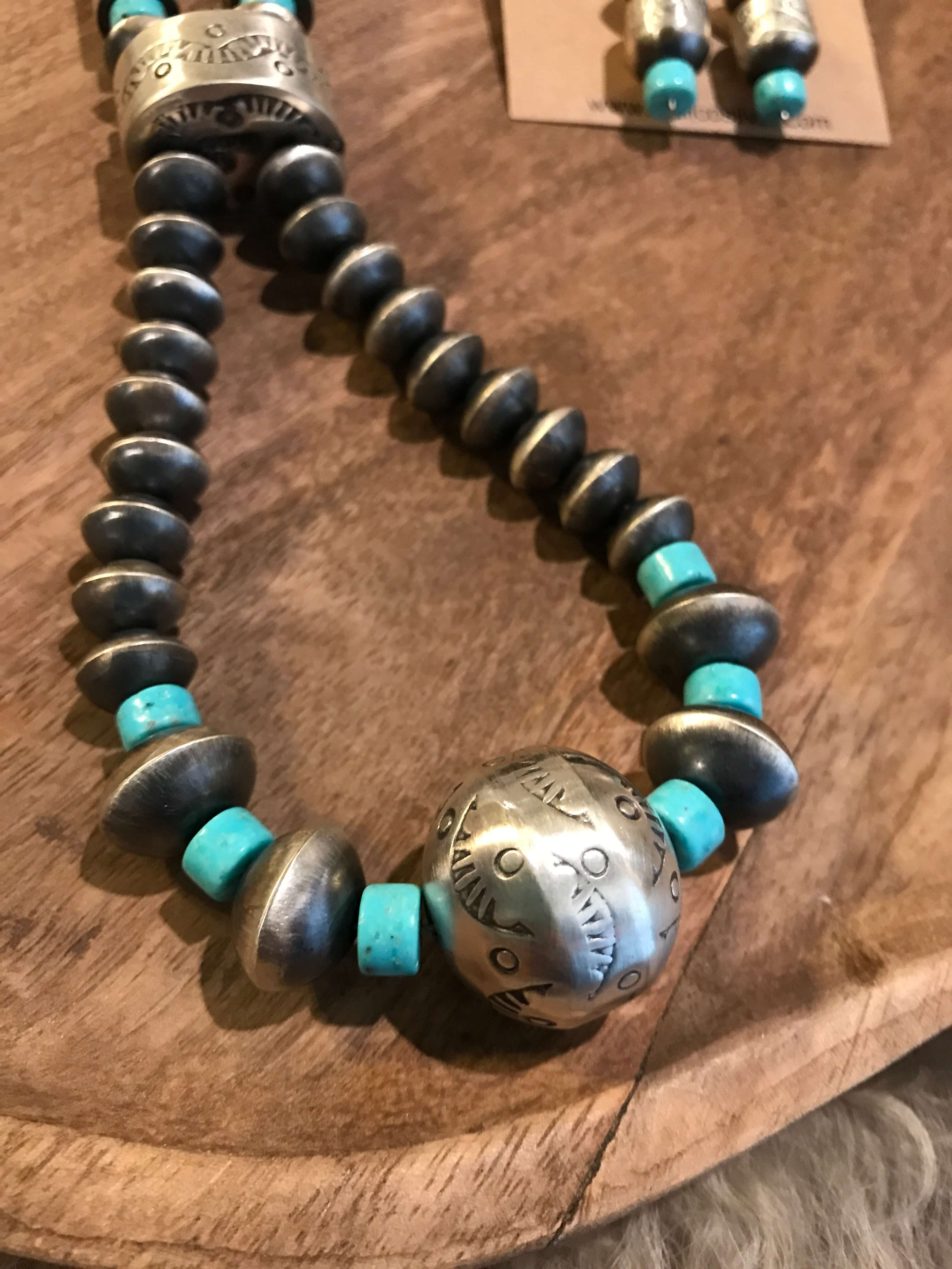 The Warrawee Turquoise Jacla Necklace Set-Necklaces-Calli Co., Turquoise and Silver Jewelry, Native American Handmade, Zuni Tribe, Navajo Tribe, Brock Texas