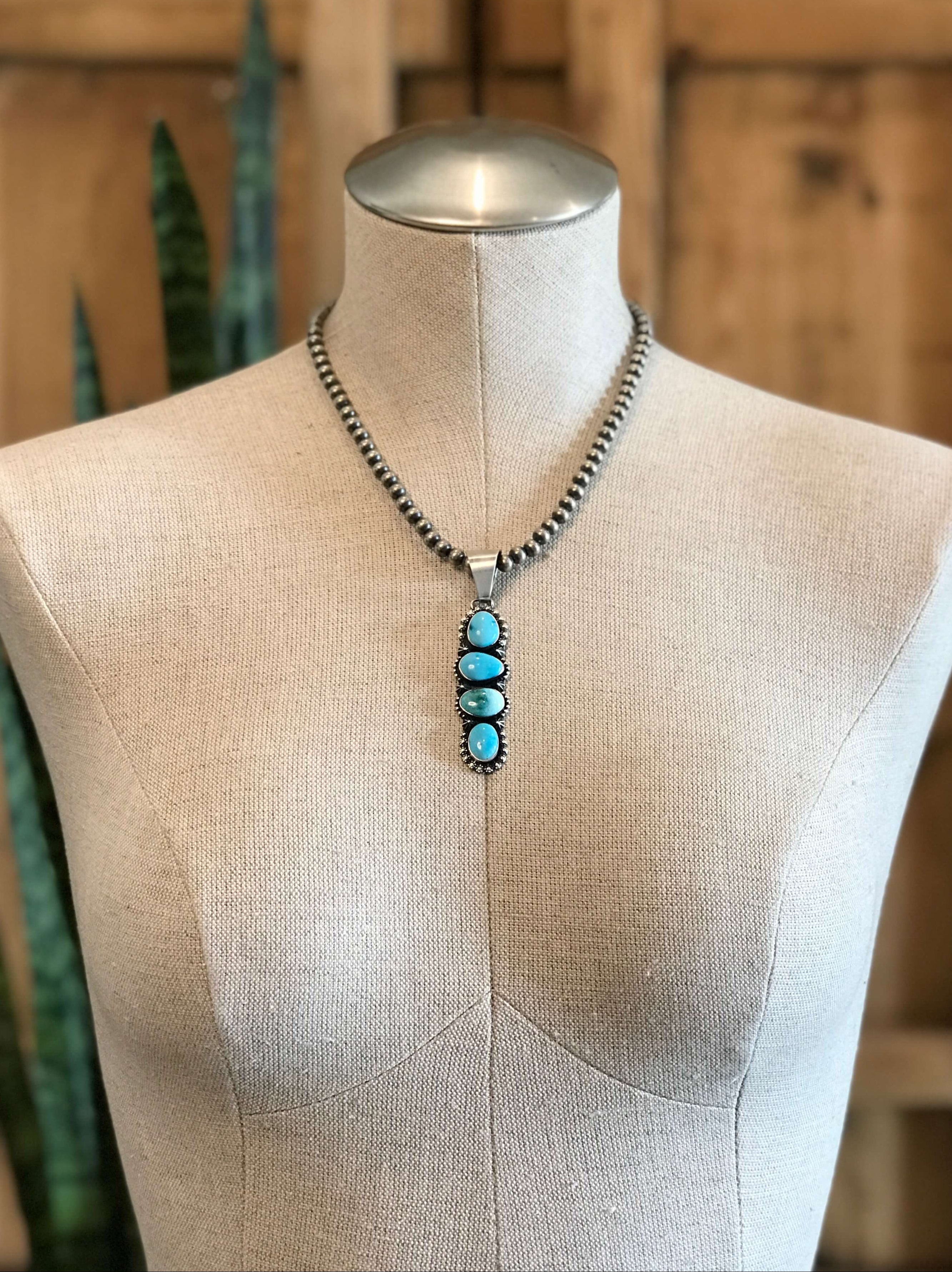 The Tobago Turquoise Pendant, 1-Pendants-Calli Co., Turquoise and Silver Jewelry, Native American Handmade, Zuni Tribe, Navajo Tribe, Brock Texas