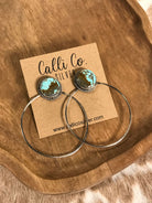 The Keystone Hoop Earrings, 4-Earrings-Calli Co., Turquoise and Silver Jewelry, Native American Handmade, Zuni Tribe, Navajo Tribe, Brock Texas