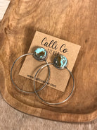 The Keystone Hoop Earrings, 4-Earrings-Calli Co., Turquoise and Silver Jewelry, Native American Handmade, Zuni Tribe, Navajo Tribe, Brock Texas