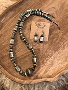 The Muskote Turquoise and Navajo Pearl Necklace Set-Necklaces-Calli Co., Turquoise and Silver Jewelry, Native American Handmade, Zuni Tribe, Navajo Tribe, Brock Texas