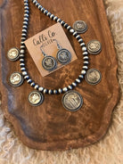 The Vintage Coin Statement Necklace-Necklaces-Calli Co., Turquoise and Silver Jewelry, Native American Handmade, Zuni Tribe, Navajo Tribe, Brock Texas