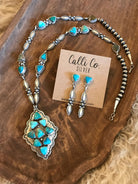 The Edisto Turquoise Statement Necklace Set-Necklaces-Calli Co., Turquoise and Silver Jewelry, Native American Handmade, Zuni Tribe, Navajo Tribe, Brock Texas