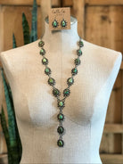 The El Paso Turquoise Lariat Necklace Set-Necklaces-Calli Co., Turquoise and Silver Jewelry, Native American Handmade, Zuni Tribe, Navajo Tribe, Brock Texas
