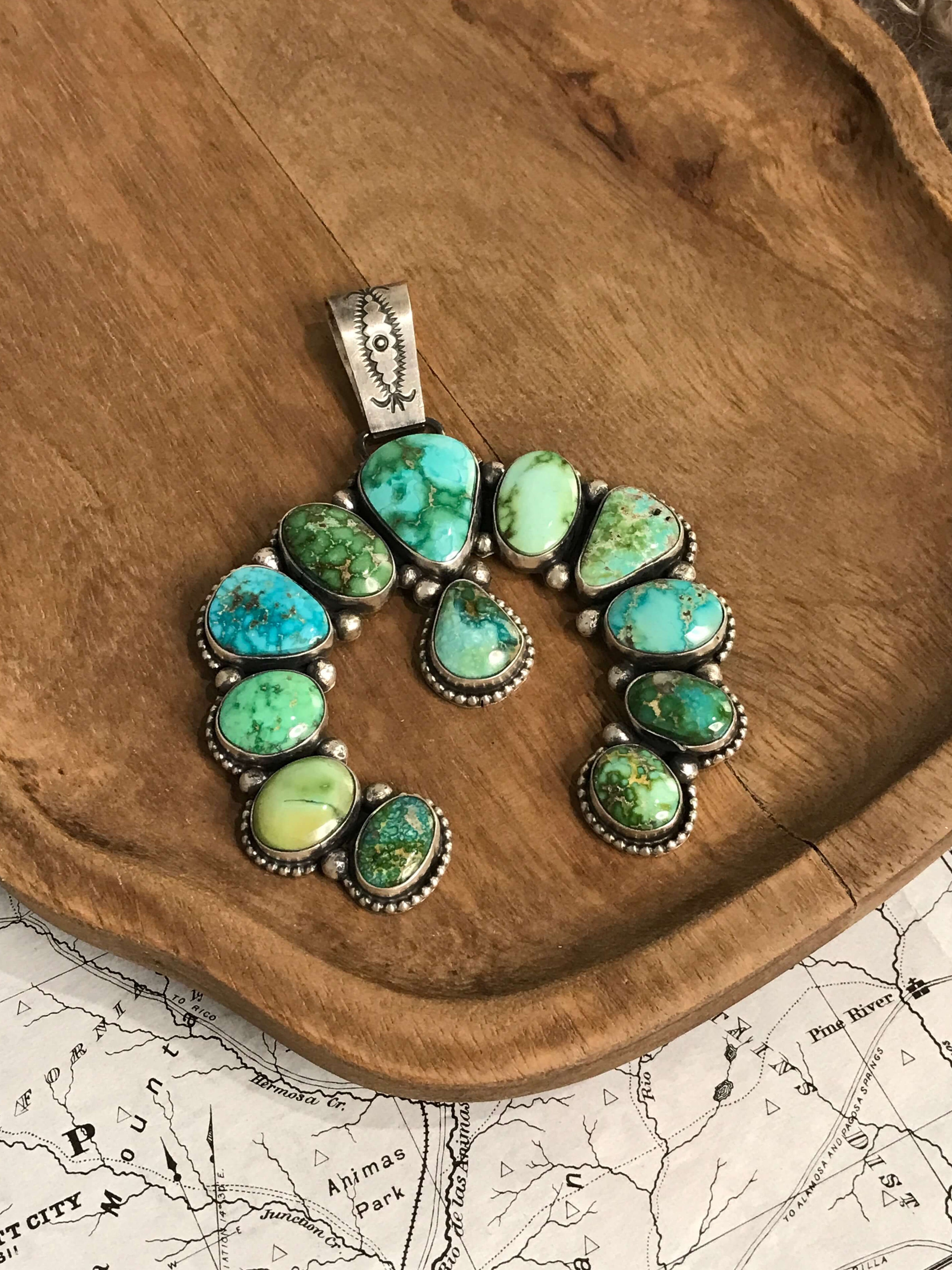 The Zion Naja Pendant-Pendants-Calli Co., Turquoise and Silver Jewelry, Native American Handmade, Zuni Tribe, Navajo Tribe, Brock Texas
