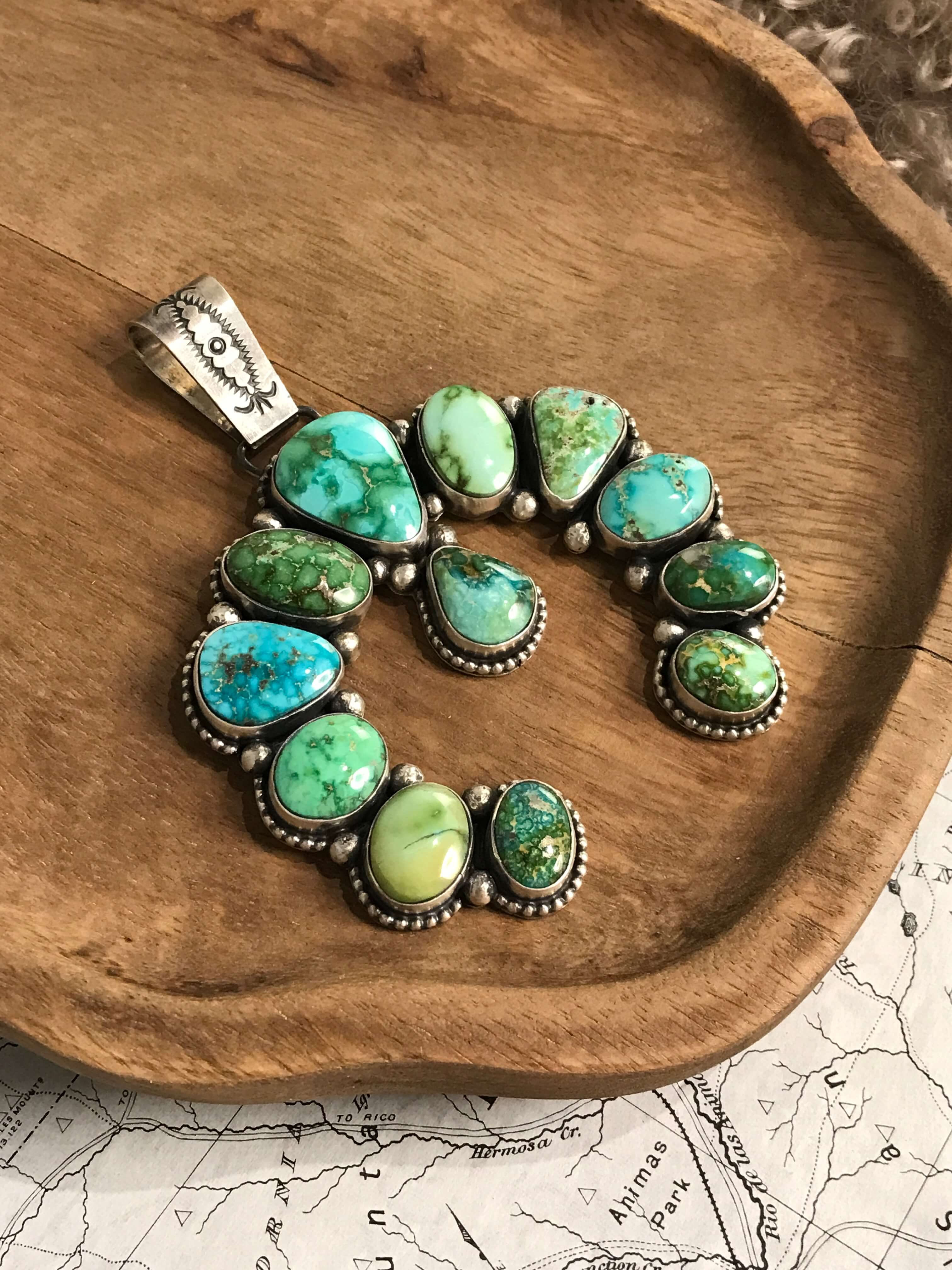 The Zion Naja Pendant-Pendants-Calli Co., Turquoise and Silver Jewelry, Native American Handmade, Zuni Tribe, Navajo Tribe, Brock Texas