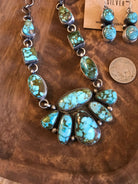 The Briscoe Turquoise Statement Necklace Set-Necklaces-Calli Co., Turquoise and Silver Jewelry, Native American Handmade, Zuni Tribe, Navajo Tribe, Brock Texas