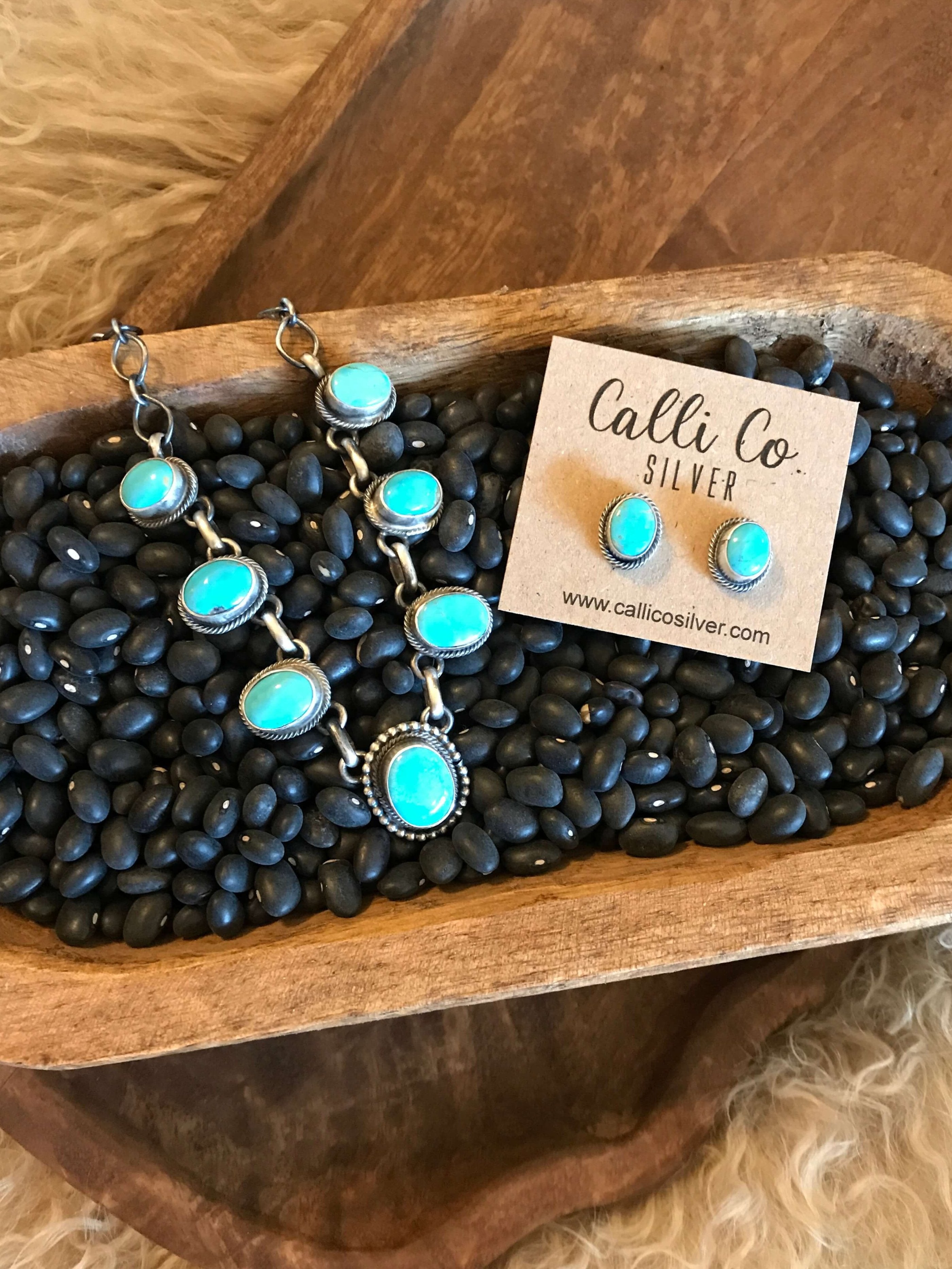 The Trentaz Turquoise Necklace Set, 1-Necklaces-Calli Co., Turquoise and Silver Jewelry, Native American Handmade, Zuni Tribe, Navajo Tribe, Brock Texas