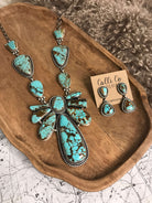 The Alabaster Turquoise Statement Necklace Set-Necklaces-Calli Co., Turquoise and Silver Jewelry, Native American Handmade, Zuni Tribe, Navajo Tribe, Brock Texas