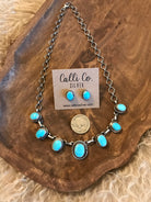 The Trentaz Turquoise Necklace Set, 1-Necklaces-Calli Co., Turquoise and Silver Jewelry, Native American Handmade, Zuni Tribe, Navajo Tribe, Brock Texas