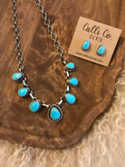 The Trentaz Turquoise Necklace Set, 2-Necklaces-Calli Co., Turquoise and Silver Jewelry, Native American Handmade, Zuni Tribe, Navajo Tribe, Brock Texas