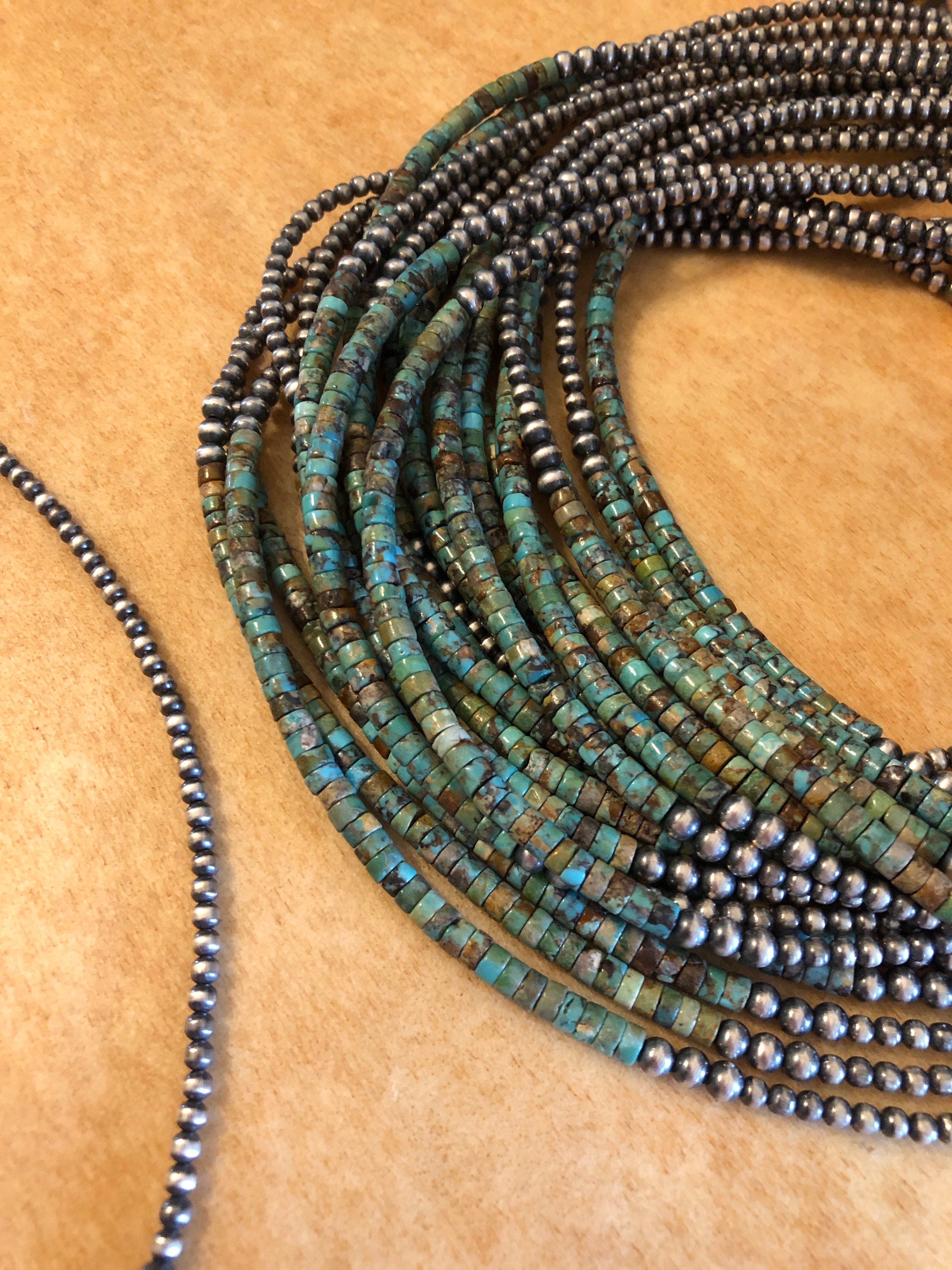 The Almont Necklace, 18"-Necklaces-Calli Co., Turquoise and Silver Jewelry, Native American Handmade, Zuni Tribe, Navajo Tribe, Brock Texas