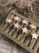 The Stardust Pink Conch Cuffs-Bracelets & Cuffs-Calli Co., Turquoise and Silver Jewelry, Native American Handmade, Zuni Tribe, Navajo Tribe, Brock Texas