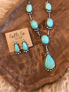 The Lebeck Lariat Necklace Set-Necklaces-Calli Co., Turquoise and Silver Jewelry, Native American Handmade, Zuni Tribe, Navajo Tribe, Brock Texas