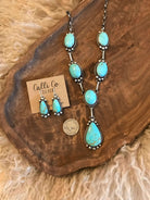 The Lebeck Lariat Necklace Set-Necklaces-Calli Co., Turquoise and Silver Jewelry, Native American Handmade, Zuni Tribe, Navajo Tribe, Brock Texas