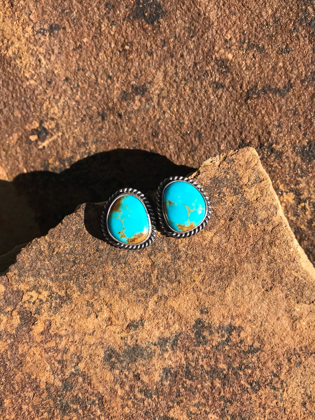 The Turquoise Studs, 11-Earrings-Calli Co., Turquoise and Silver Jewelry, Native American Handmade, Zuni Tribe, Navajo Tribe, Brock Texas