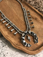 The Monarch Squash Blossom Necklace-Necklaces-Calli Co., Turquoise and Silver Jewelry, Native American Handmade, Zuni Tribe, Navajo Tribe, Brock Texas