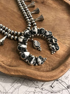 The Monarch Squash Blossom Necklace-Necklaces-Calli Co., Turquoise and Silver Jewelry, Native American Handmade, Zuni Tribe, Navajo Tribe, Brock Texas