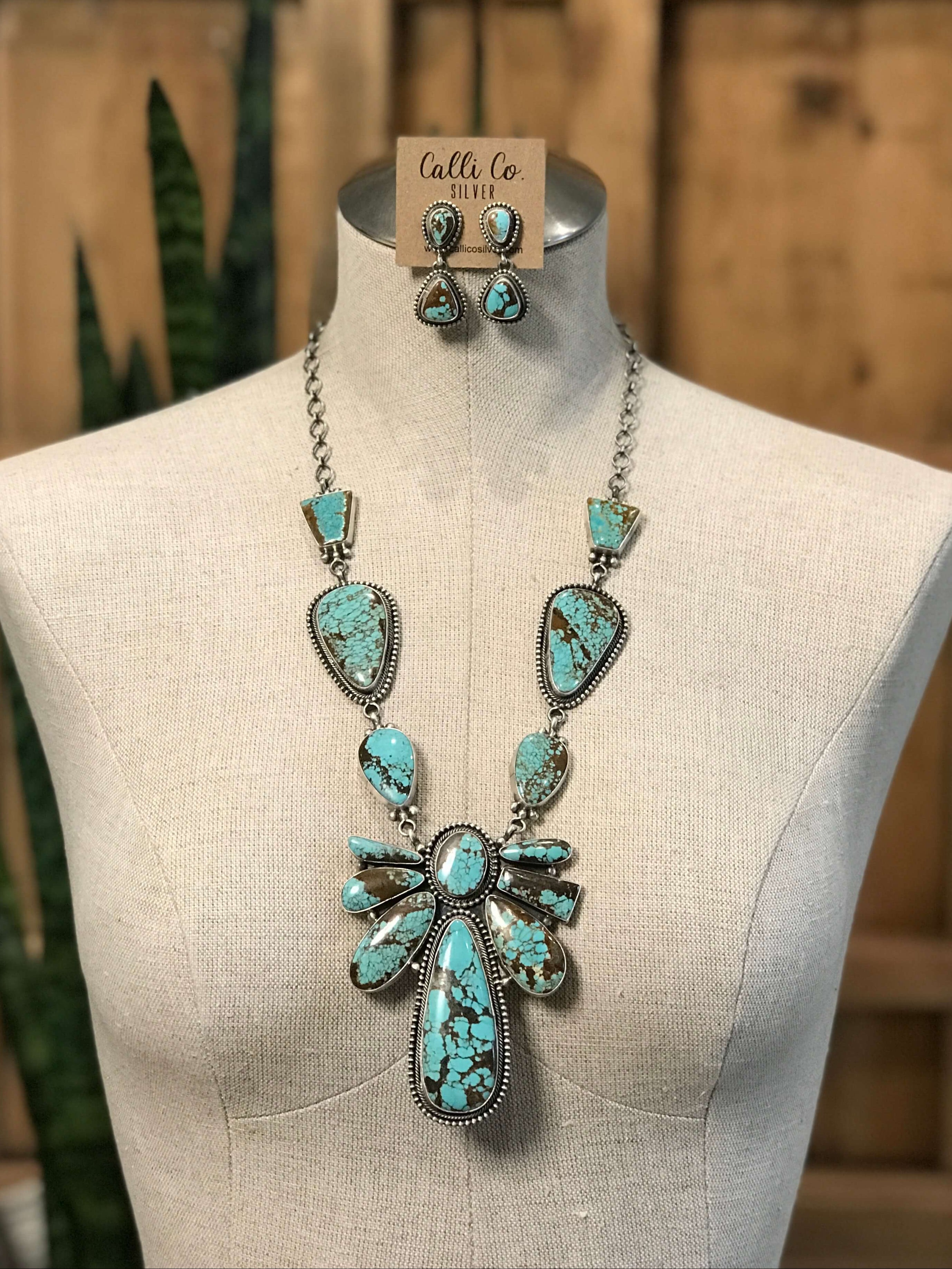 Navajo Handmade Turquoise Statement Necklace | Calli Co Silver
