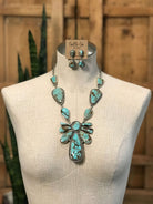 The Alabaster Turquoise Statement Necklace Set-Necklaces-Calli Co., Turquoise and Silver Jewelry, Native American Handmade, Zuni Tribe, Navajo Tribe, Brock Texas