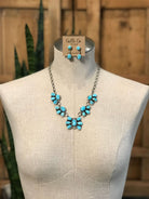 The Jolene Turquoise Statement Necklace Set-Necklaces-Calli Co., Turquoise and Silver Jewelry, Native American Handmade, Zuni Tribe, Navajo Tribe, Brock Texas