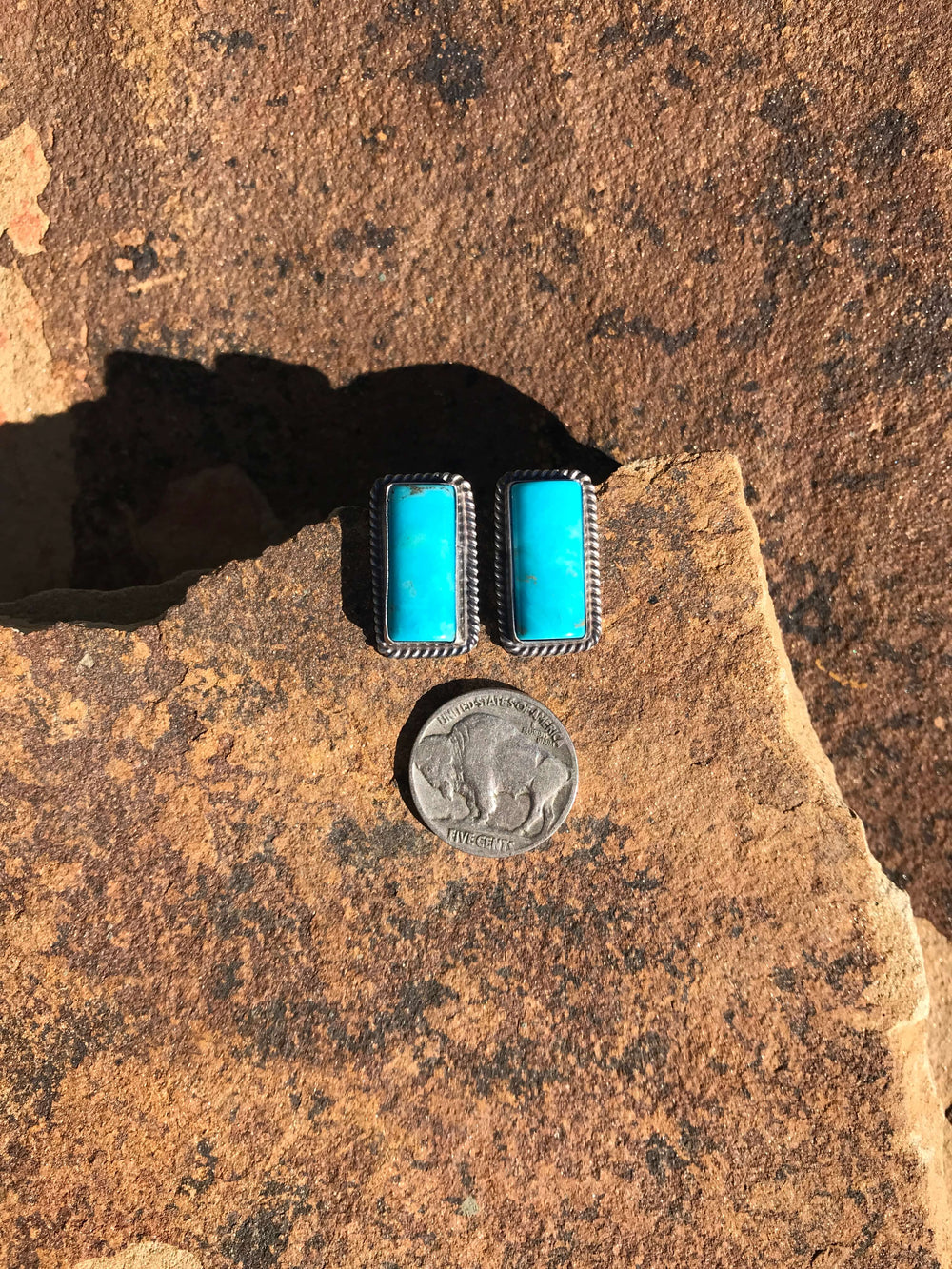 The Turquoise Studs, 14-Earrings-Calli Co., Turquoise and Silver Jewelry, Native American Handmade, Zuni Tribe, Navajo Tribe, Brock Texas
