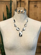 The Silverbrook Turquoise Statement Necklace Set-Necklaces-Calli Co., Turquoise and Silver Jewelry, Native American Handmade, Zuni Tribe, Navajo Tribe, Brock Texas