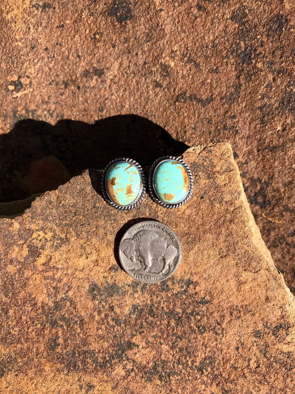 The Turquoise Studs, 18-Earrings-Calli Co., Turquoise and Silver Jewelry, Native American Handmade, Zuni Tribe, Navajo Tribe, Brock Texas
