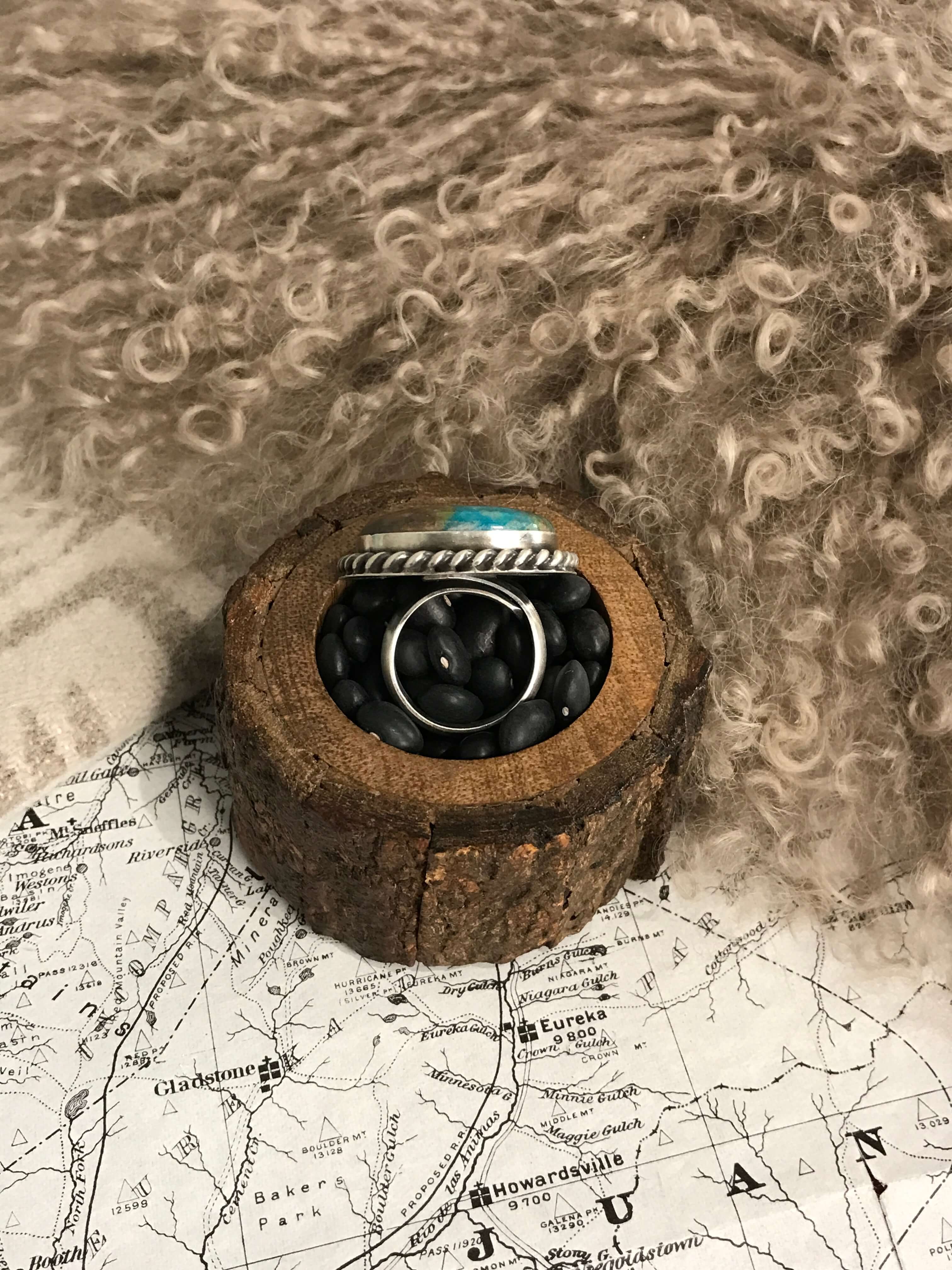 The Riverfall Adjustable Turquoise Ring, 3-Rings-Calli Co., Turquoise and Silver Jewelry, Native American Handmade, Zuni Tribe, Navajo Tribe, Brock Texas