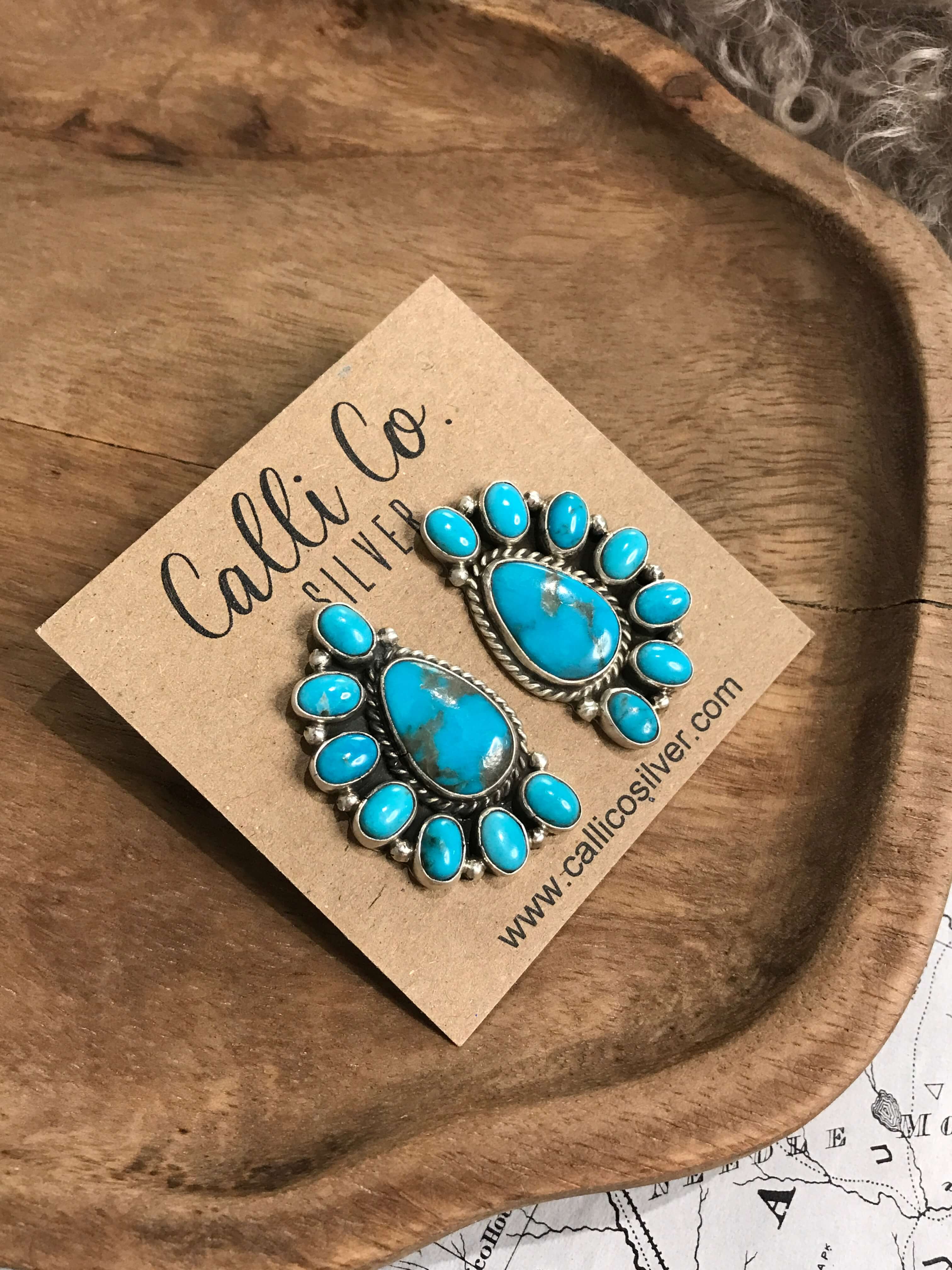 The Arena Cluster Earrings, 5-Earrings-Calli Co., Turquoise and Silver Jewelry, Native American Handmade, Zuni Tribe, Navajo Tribe, Brock Texas