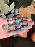 The Petite Turquoise Bar Necklaces-Necklaces-Calli Co., Turquoise and Silver Jewelry, Native American Handmade, Zuni Tribe, Navajo Tribe, Brock Texas